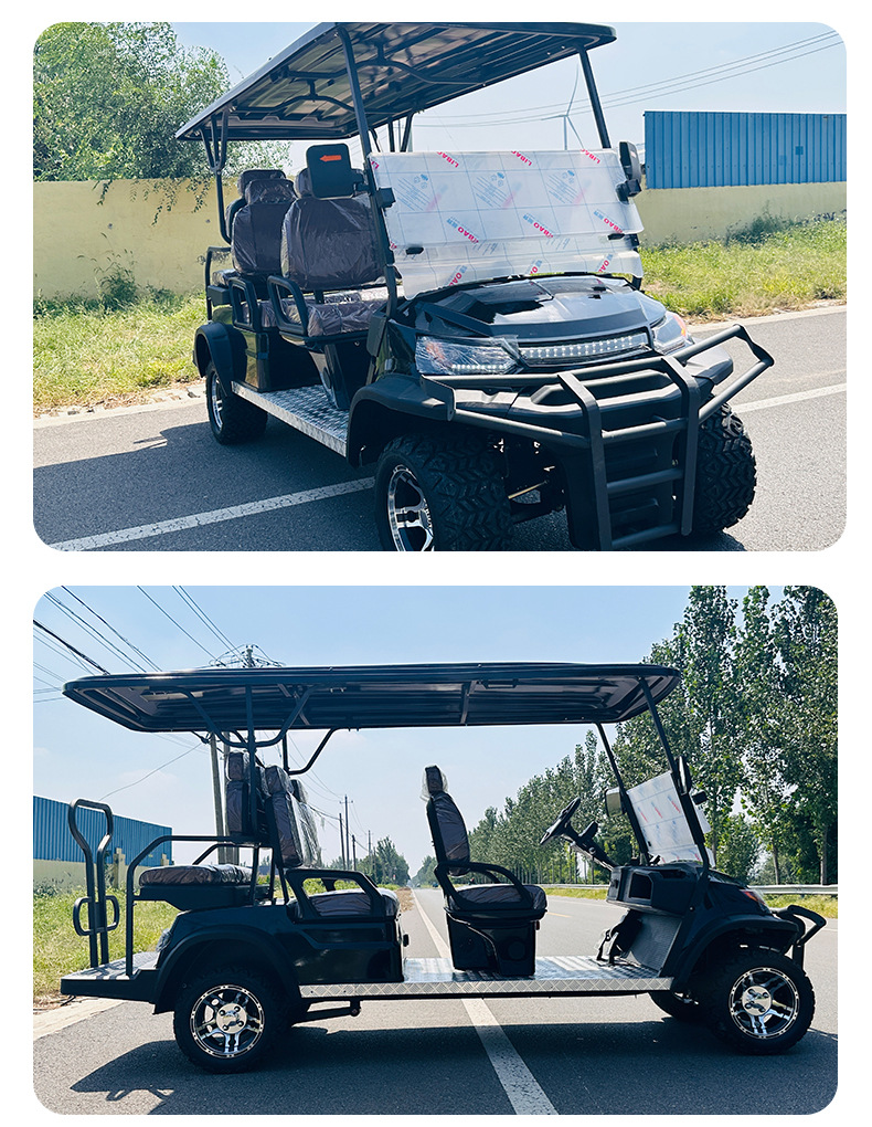 Electric Golf Cart Tourist Attraction Four-Wheel Sightseeing Car Factory Direct Sales Foreign Trade Export 6 Seats Cross-Border