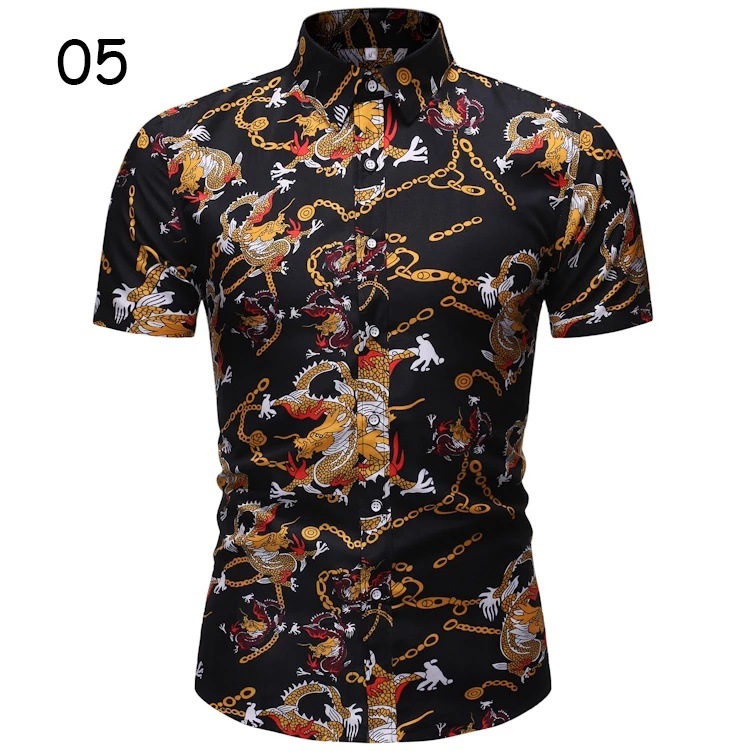 Camisa de manga corta hawaiana de vacaciones en la playa para hombres de verano Venta caliente Flor de tendencia salvaje Impresión 3D Ventas directas de fábrica