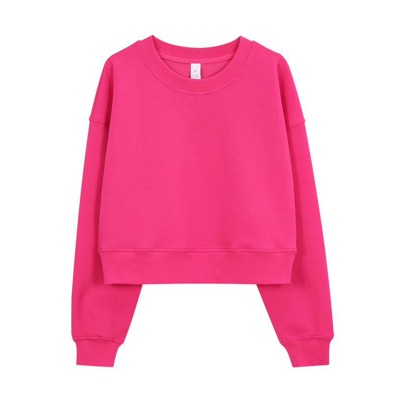 New Lulu Original Label Round Neck Short Air Sweatshirt Sports Casual Top Trendy Slimming Loose Jacket Wholesale New Lulu Original Label Round Neck Short Air Sweatshirt Sports Casual Top Trendy Slimming Loose Jacket Wholesale