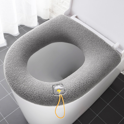 Universal toilet seat cushion, four-season thickened toilet cover, knitted toilet seat cushion, washable household toilet ring