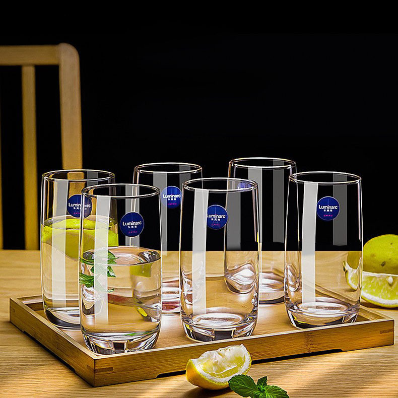 Copa cuadrada de vidrio lemeiya hogar engrosada taza de té taza de agua de vidrio reforzado conjunto taza de beber transparente