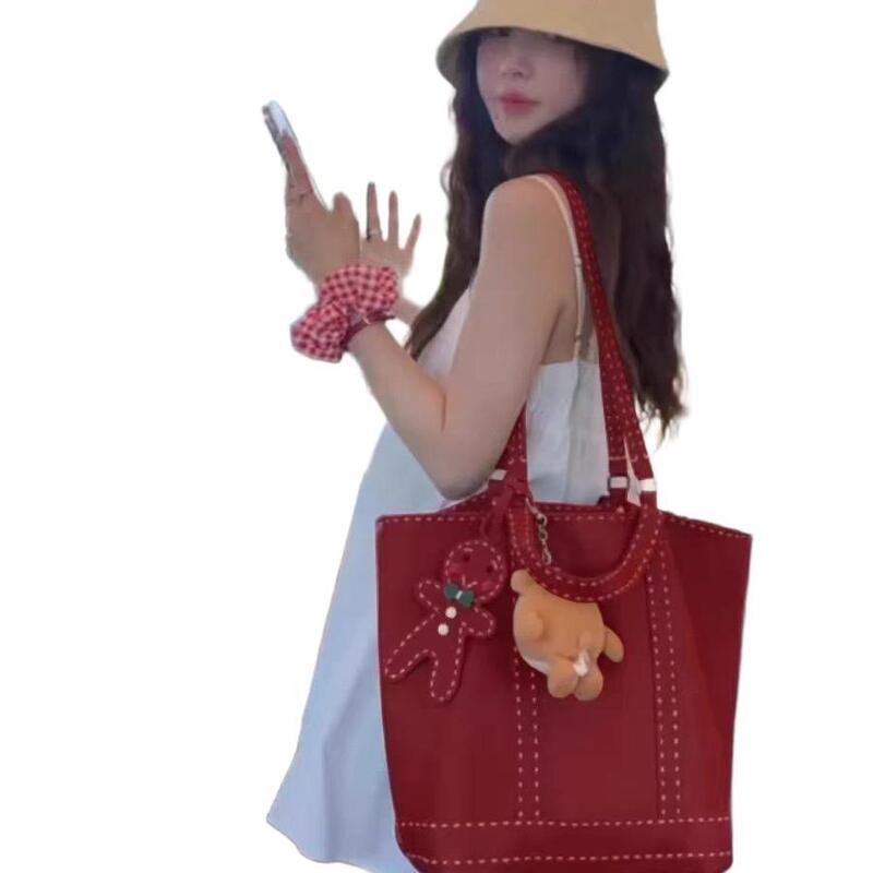 托特包包女式2025新款红色婚包日常可用新娘婚包大容量通勤手提袋|undefined