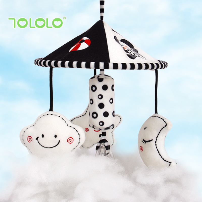 Móvil de cuna relajante TOLOLO con nubes, juguete colgante para cochecito, campana, dispositivo BB, campanilla de viento, juguete educativo temprano para colgar en la cama.