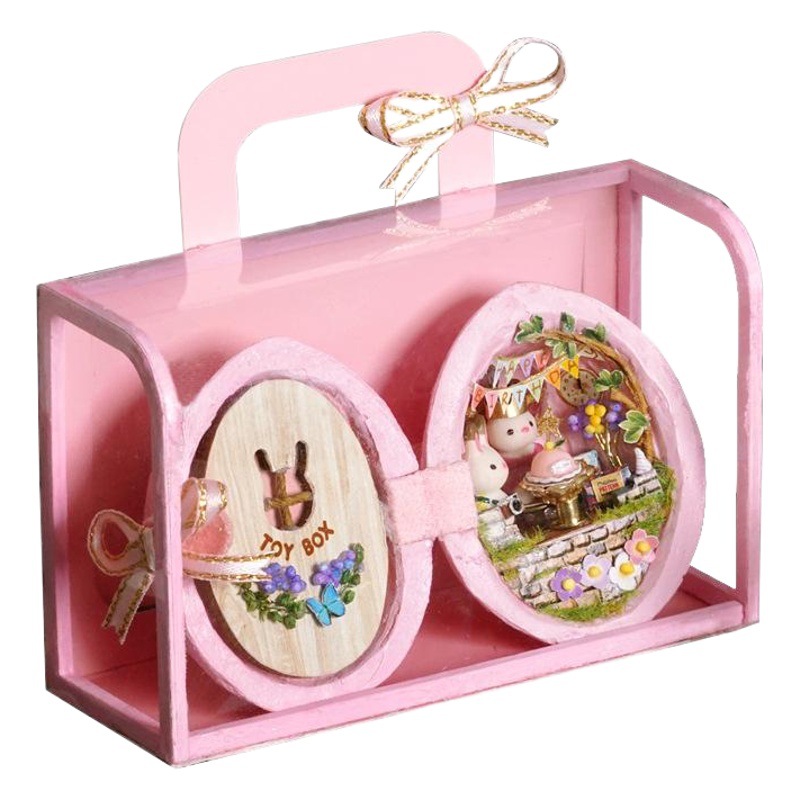 Micro nogal mundo de los niños creativos hechos a mano DIY Cottage modelo regalo cumpleaños niña juguete al por mayor