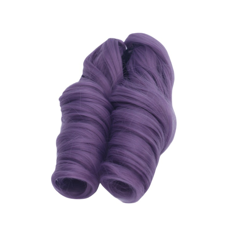 20cm algodón muñeca peluca Cola de Caballo Pelo Largo doble cola de caballo rizado en forma de humano clip de garra en stock