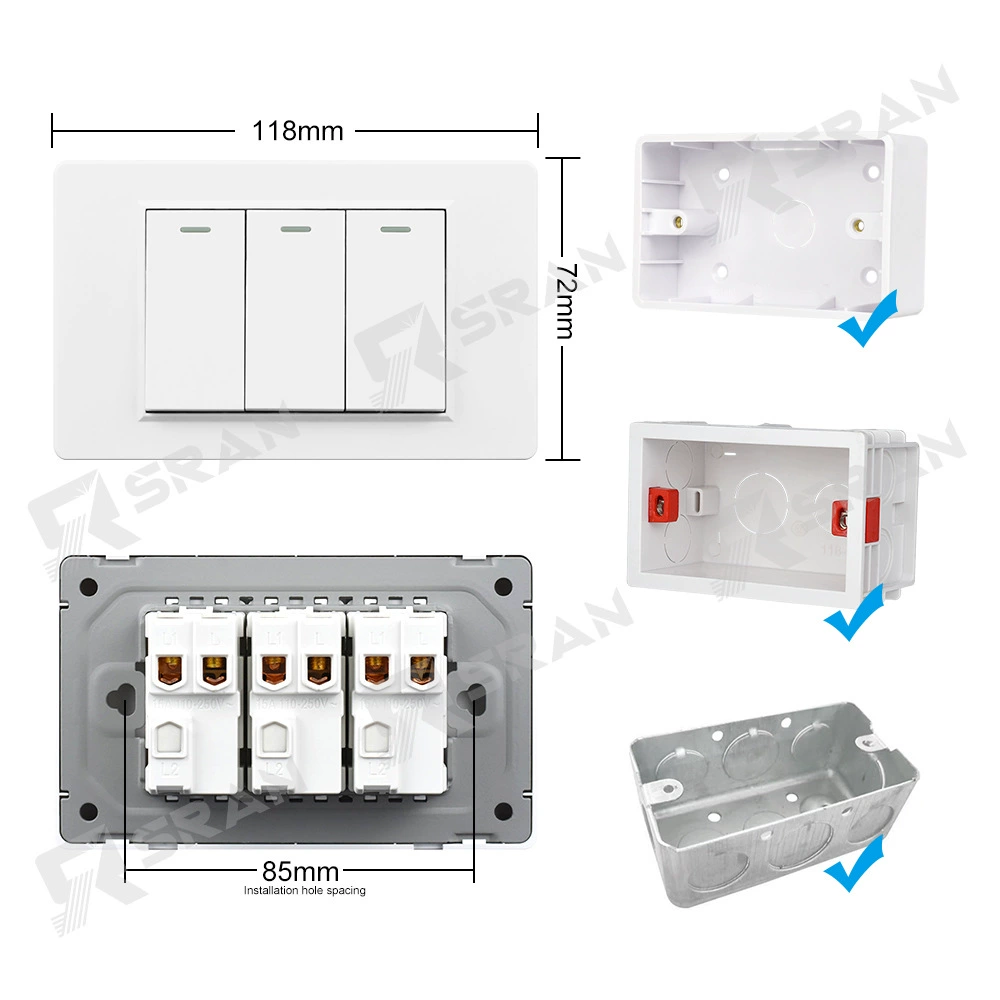118 PC panel 20A South America Brazil socket with USB type C charging port manufacturer direct sales concealed installation