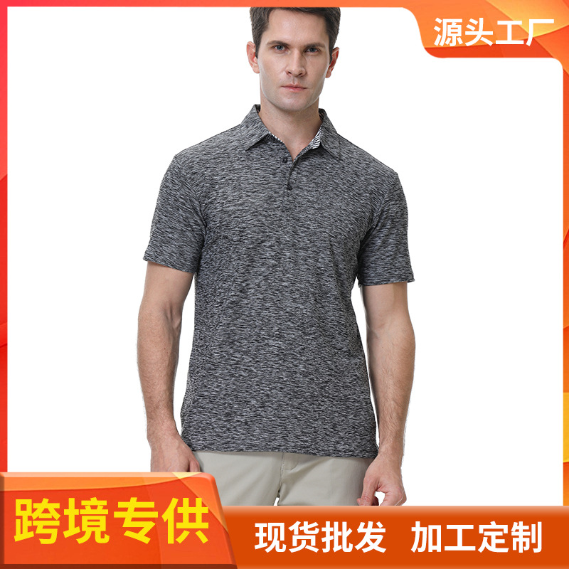 Men's Golf Polo Shirt Casual Sports Breathable Short-Sleeved Shirt Amazon Foreign Trade Cross-Border Men's Clothing Manufacturer