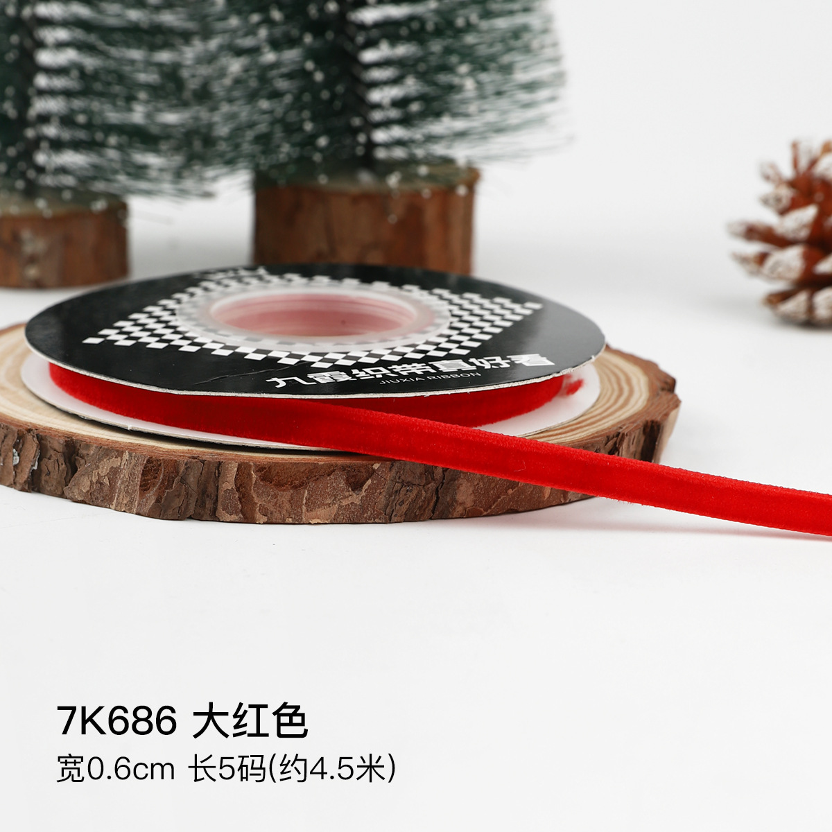 Año Nuevo vino al por mayor transfronterizo cinta de terciopelo cinta de regalo de Navidad arco DIY hecho a mano