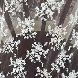 网纱柔软小碎花绣花布蕾丝面料女装服装旗袍童装包包手工diy布料