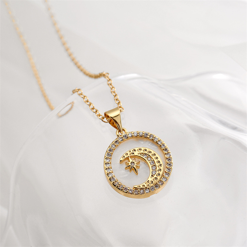 Fashion Geometric Copper Necklace Inlay Zircon Copper Necklaces