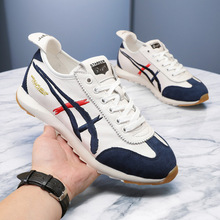 轻奢阿甘男鞋秋季新款欧洲站真皮厚底复古百搭运动休闲德训鞋