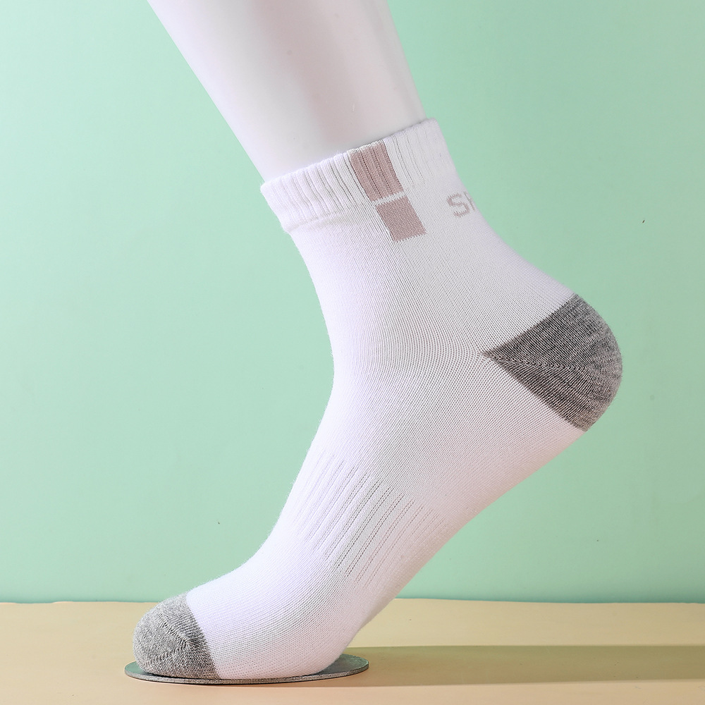 Calcetines calcetines de media pantorrilla de los hombres de caja gruesa calcetines de algodón casual de negocios letras moda sudor-absorbente transpirable Deportes calcetines de los hombres