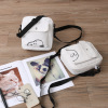 factory Source of goods zipper Inclined shoulder bag canvas Square bag adjust Shoulder strap Fabric art Quadratic element cartoon Bag