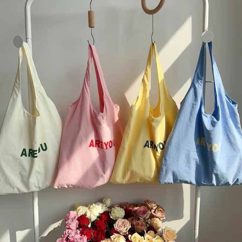 2024 New Niche Letter Printing Shoulder Bag Large Capacity Designer All-match Cloth Bag Women's Canvas Bag Trendy