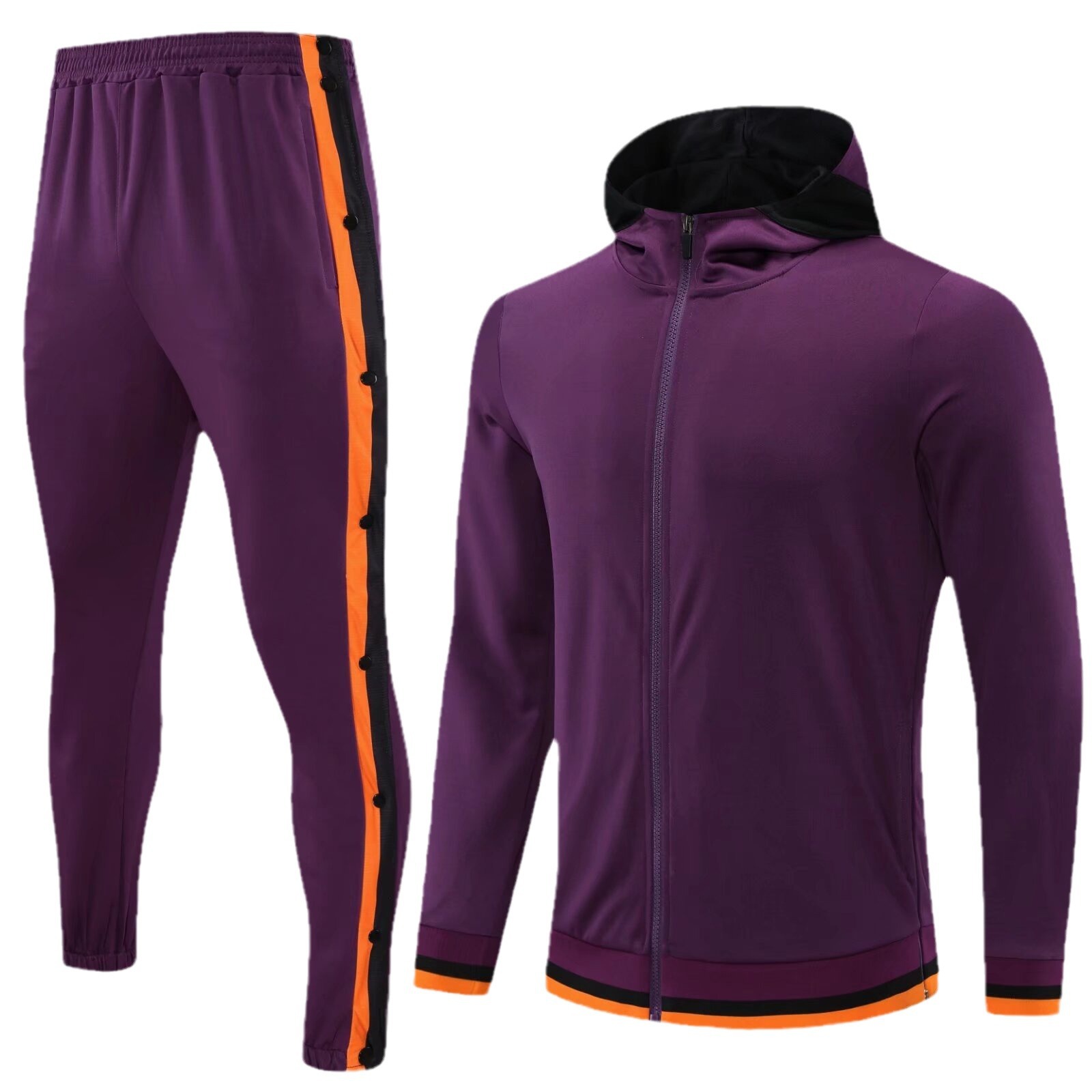 Transfronterizos de otoño y invierno de baloncesto traje de mangas largas pantalones de botón completo jersey chaqueta con capuz equipo de entrenamiento