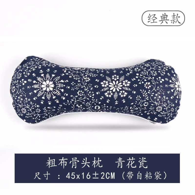 Coarse cloth bone pillow blue and white porcelain