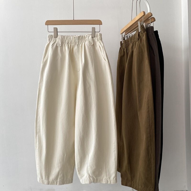 Plus-Size Women's Extra-Large 150kg Spring/Autumn Loose Casual Pants, High-Waisted Cropped Carrot Pants, Elastic Waist Harem Pants