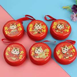 新款马年零钱包 中秋国庆马口铁零钱包 卡通圣诞硬币拉链包