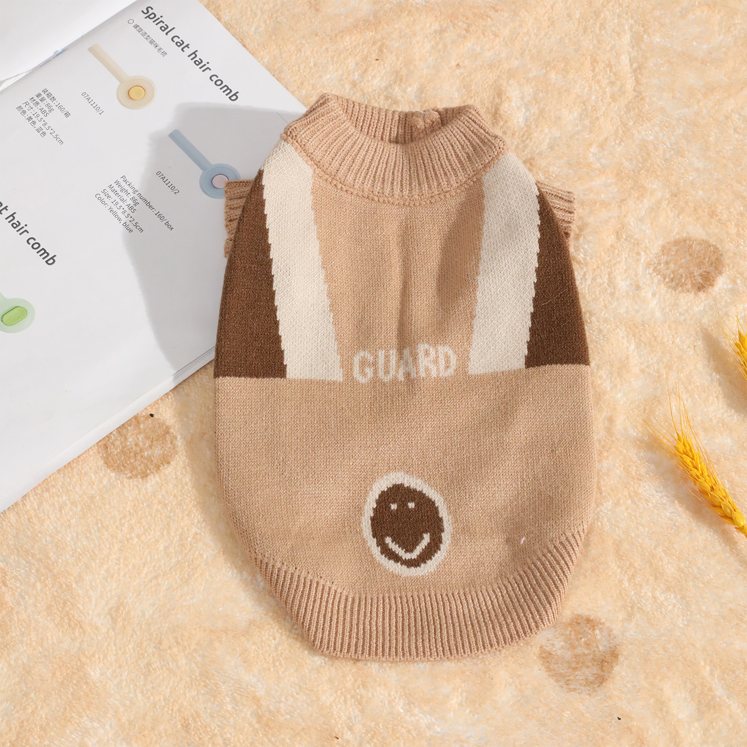 Ropa de pelo de gato para mascotas gruesas y cálidas en invierno Ropa de otoño e invierno para perros y gatos Suéter sonriente de dibujos animados Ropa para perros y gatos