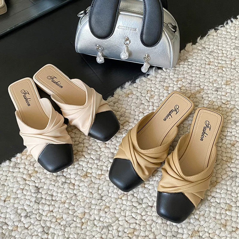 Слайд-шаг, летние тапочки, обувь, французский стиль, стиль Chanel