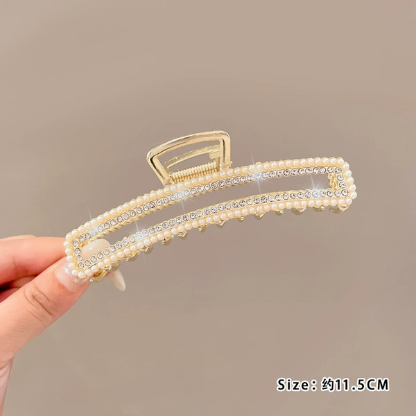68#Large rectangular pearl rhinestone#