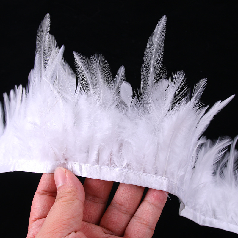 흰색 짧은 흰색 팁 천 벨트 약 1m