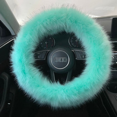 Rally steering wheel cover imitation fox green long plush car handle cover brake shift cover suitable for foreign trade and custom new product