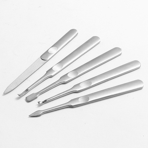 Stainless steel mirror polished nail file for dead skin removal fork manicure tool set small stone nail manicure dead skin fork