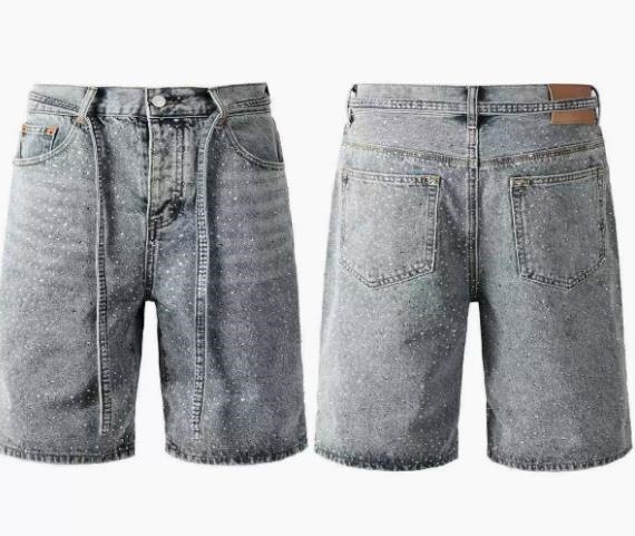 Jeans uomo con strass luminosi stile streetwear pantaloni denim_voghion.com