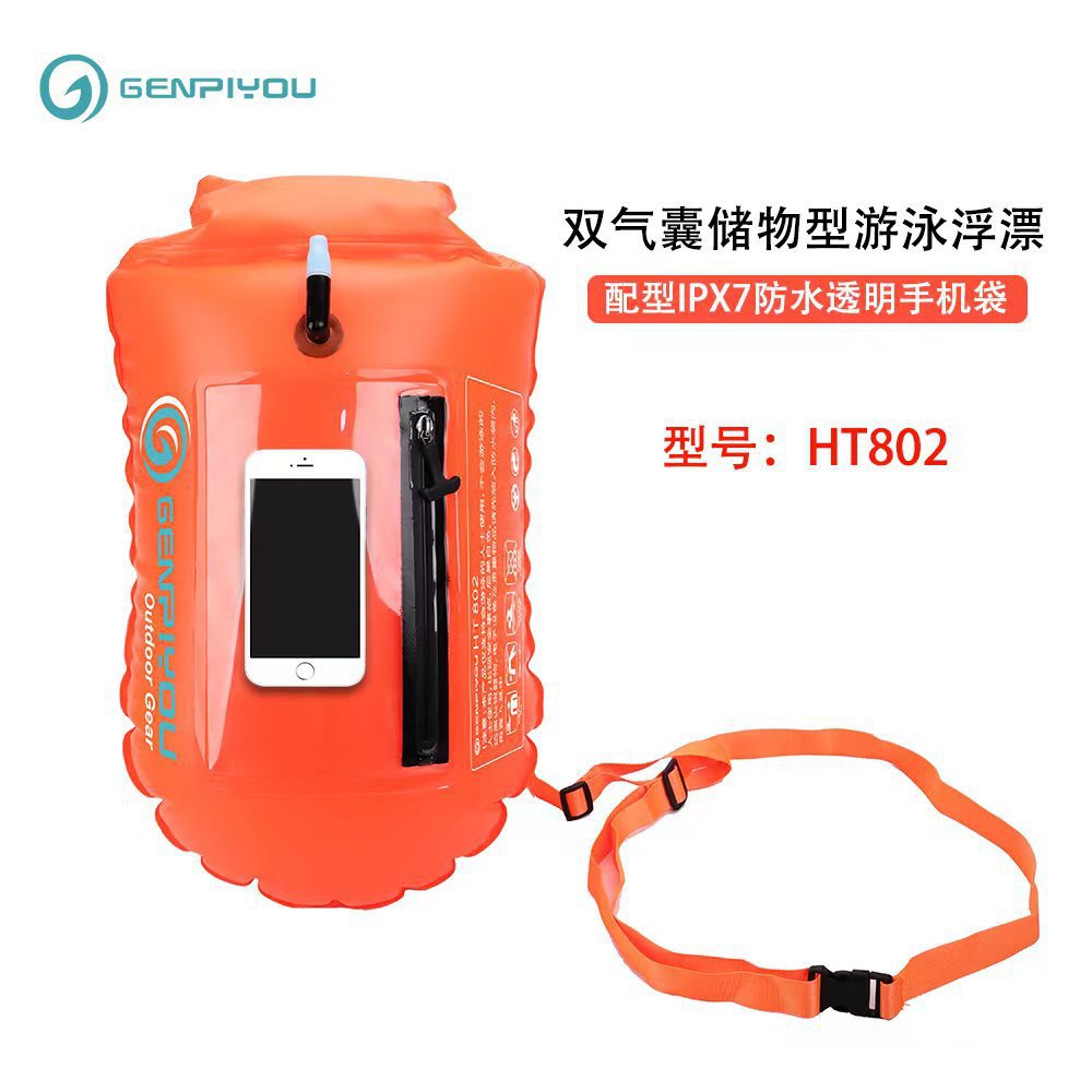 Popular Follower Can Hold Mobile Phone, Double Airbags, Safe and Thickened Adult Swimming Equipment, Floating Swimming Bag to Prevent Drowning
