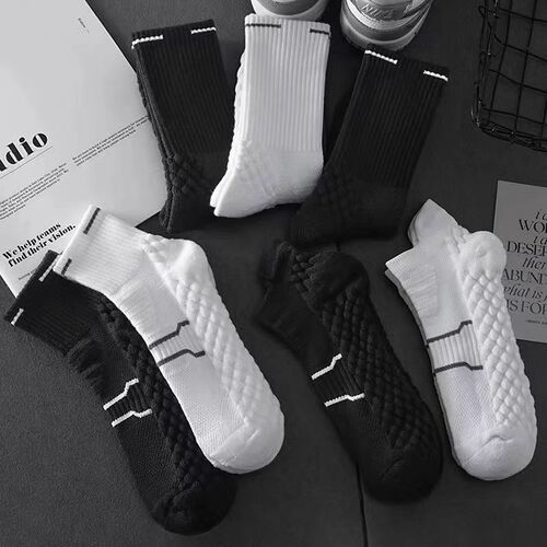 Men's Ship Socks, Amazon, Mid-Calf Socks, Spring and Autumn, Moisture-Wicking and Breathable, Basketball Long Socks, Professional Running Sport Socks, Cross-Border
