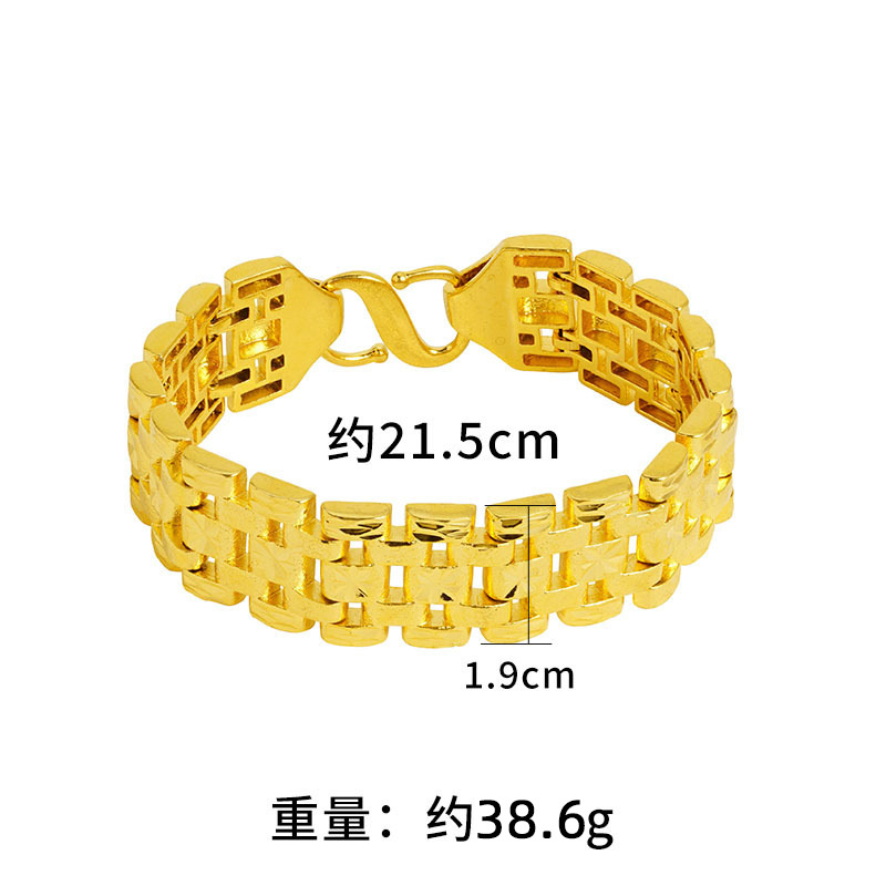 Pulsera de cadena de tanques para hombres y mujeres Pulsera de oro de arena de Vietnam no se desvanece durante mucho tiempo Regalo de todo partido dominante Venta caliente Yiwu Venta al por mayor
