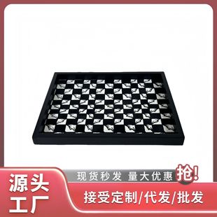 European-style Light Luxury High-end Genuine Leather Horse Hair Tray Decorative Tray Ornaments Entrance Bedroom Cloakroom Home Accessories