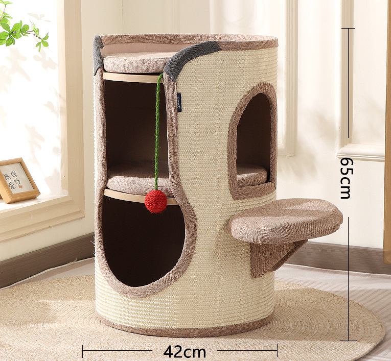 Nueva casa para gatos, marco de escalada para gatos de verano, cubo de sisal integrado para árbol para gatos, suministros para la casa de gatos, cubo de gato simple para gatos