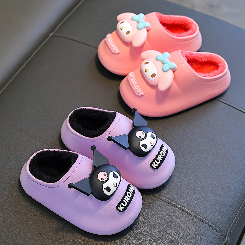 Sanliou zapatillas de algodón de invierno para niños impermeables y cálidas, bolsas de algodón anti-deslizante, bolsas de bebés de lana, zapatillas de algodón para hombres y mujeres