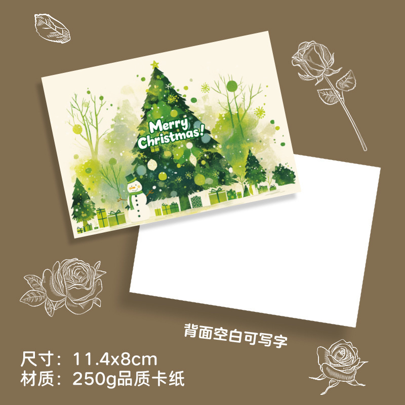 クロスボーダーアマゾンクリスマスグリーティングカード手書きありがとう祝福メッセージカードギフト装飾小さなカード英語スタイル|undefined
