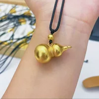 Подвеска-кулон в китайском стиле, в форме тыквы, из песочного золота, цепочка для свитера, подвеска на удачу, парный стиль.