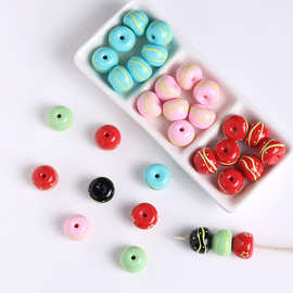 彩色立体亚克力苹果珠散珠圆珠 手工diy手机链项链手链饰品串珠