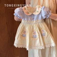 女童洛丽塔公主裙夏季2025新款小童女宝宝洋气甜美连衣裙度假风潮