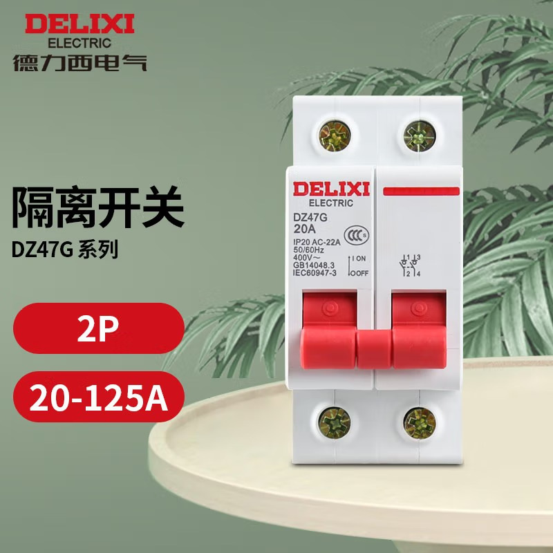 德力西隔离开关 DZ47G 1P 2P 3P 4P 32A 40A 63A100A125A小型隔离