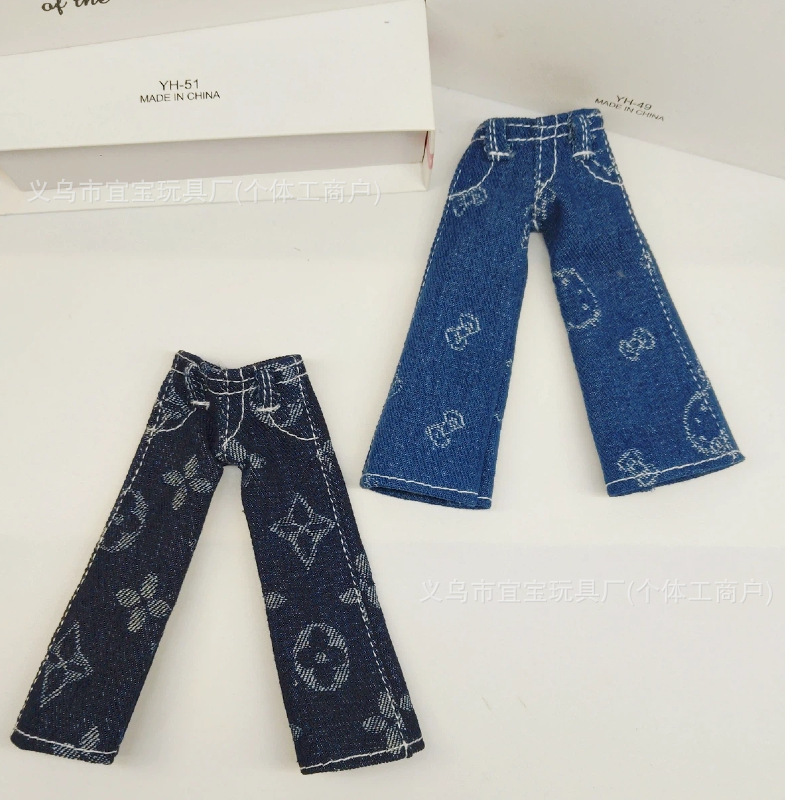 Long-Legged Kt Printed Sweet Accessible Luxury Style American Retro High Street Hiphop Loose Wide-Legged Personalized Long-Legged Jeans