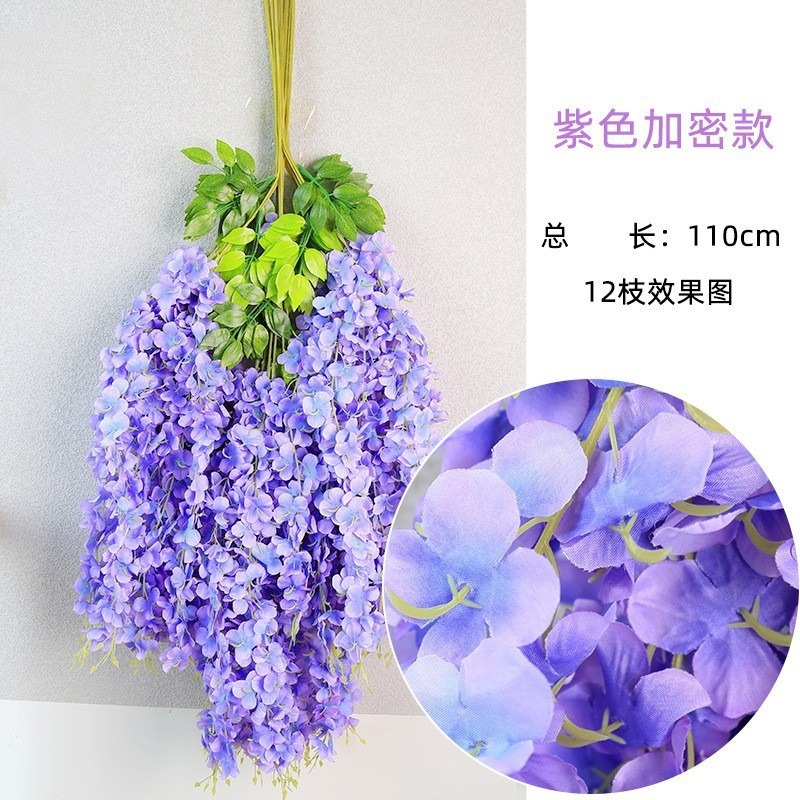 模擬藤の花ショッピングモールパーティー花結婚式の天井造園豆の花の壁家の装飾花びら造花ストリング|undefined