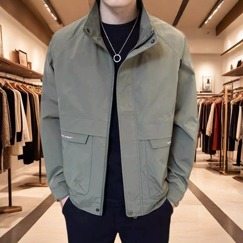 2026 New Style Stand Collar Jacket for Men, Spring and Autumn Coat, Simple Trendy Fashion Workwear Versatile Casual Top for Men