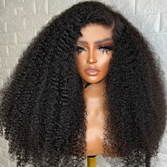 10グレート13*4フロンタルKinky curly Wig Human hair 350 � nsity