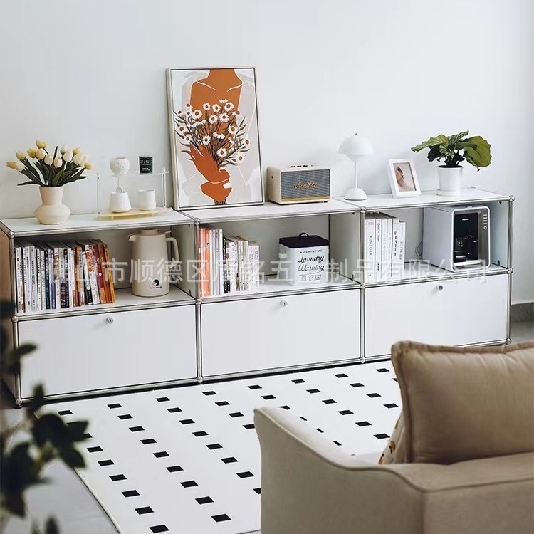 Usm Cabinet Modern Simple Medieval Tv Cabinet Side Cabinet Multi-Functional Combination Cabinet Stainless Steel Storage Cabinet