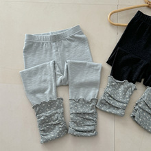 童裤莱抱抱2026春季新品韩版柔软舒适高弹性交口碎花女童打底裤
