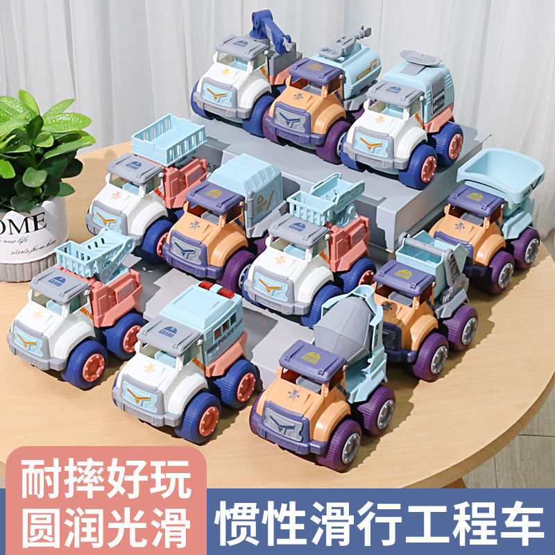 Cross-border children's toy car fall-resistant boy's scooer engineering vehicle excavator bulldozer transport vehicle stall toys