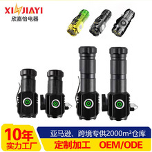 新款跨境强光手电筒超亮远射迷你小钢炮便携手电户外多功能夹帽灯