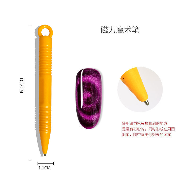 Manicura ojo de gato imán de doble cabeza engrosamiento elegante imán de hierro 2025 nueva herramienta de ojo de gato de mástil imán multifunción