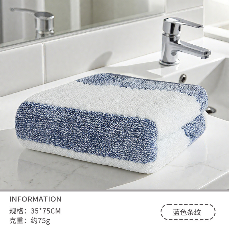 Nueva piña tela escocesa a rayas toalla engrosada toalla de cara absorbente borde no-algodón a rayas toalla de secado al por mayor